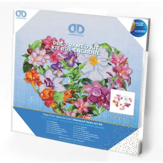 Diamond Dotz&reg; Intermediate Flower Heart with Frame Diamond Painting Kit {4}