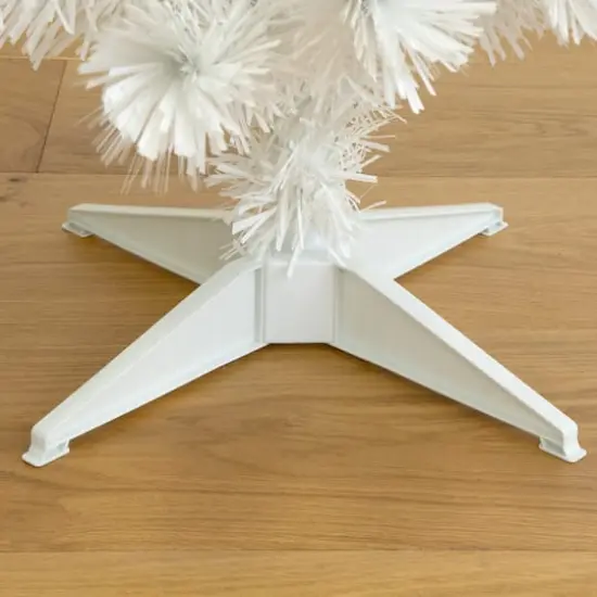 4ft. Fiber Optic Multicolor LED Lights White Pine Artificial Christmas Tree {8}