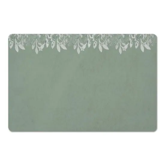 Floral Banner Floor Mat Green/Cream {1}