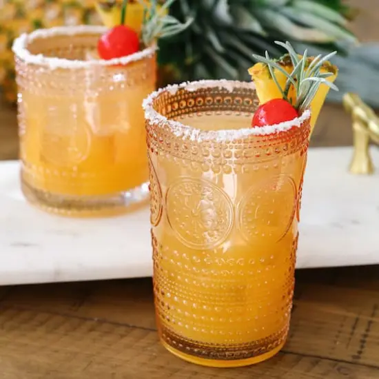 Kate Aspen® 13oz. Beaded Floral Rose Gold Drinking Glasses, 6ct. {3}