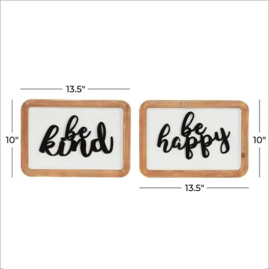 Set of 2 White Metal Farmhouse Wall Decor 14", 10" {8}