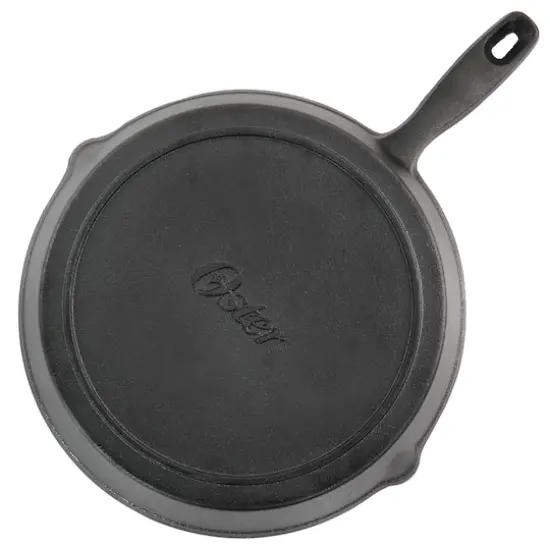 Oster Castaway 10" Round Cast Iron Frying Pan with Pouring Spouts {5}