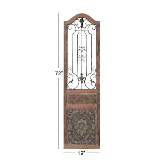 72" Brown Wood Rustic Ornamental Wall Decor {8}