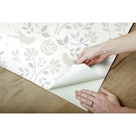 RoomMates Rose Lindo Woodland Peel & Stick Wallpaper Gray {10}
