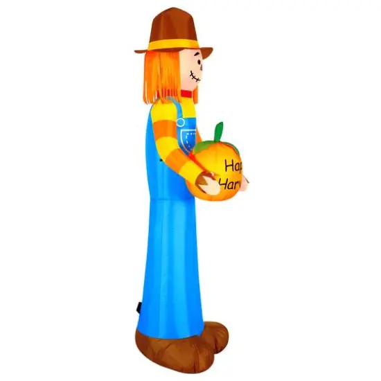 Airflowz Inflatable 7.5ft. Harvest Scarecrow Holding Pumpkin {7}