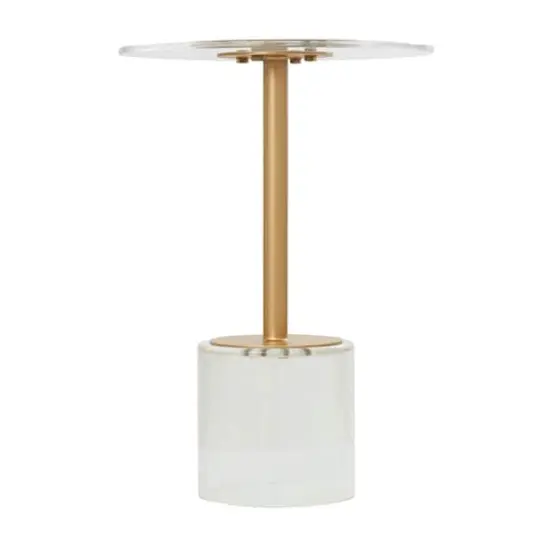 23" Clear Acrylic Accent Table with Gold Stand {4}