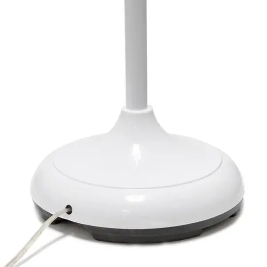 Simple Designs&trade; 5.6ft. 5-Light Gooseneck White Floor Lamp Gray Shades {9}