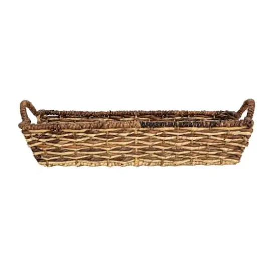 Hello Honey&reg; Natural & Brown Hand-Woven Buri & Abaca Tray Set {7}