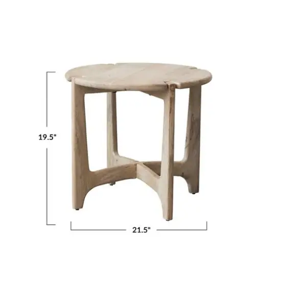 Hello Honey&reg; 21.5" Natural Mango Wood Table with Interlocking Base & Bleached Finish {4}