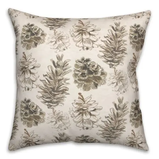 Pinecones on White Square Throw Pillow {3}