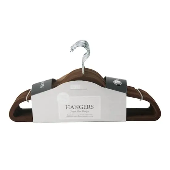 Simplify Slim Velvet Suit Hangers, 25ct. Chocolate {1}