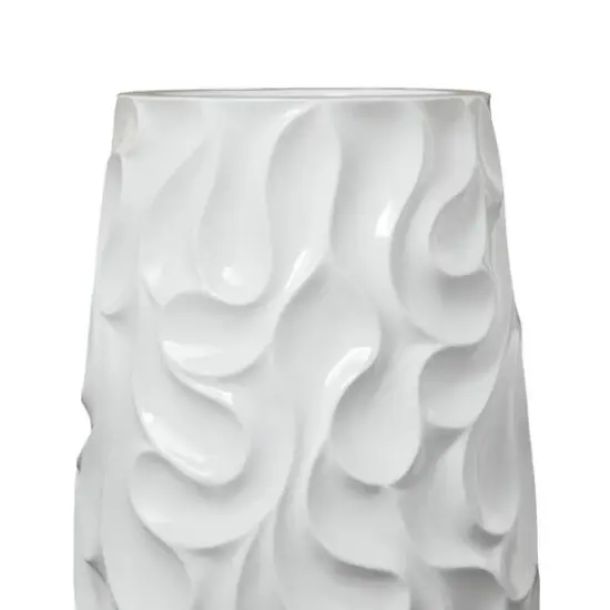 24" White Wave Textured Vase {4}