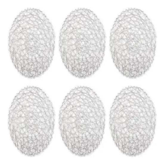 DII&reg; Woven Paper Round Placemats, 6ct. Silver {1}