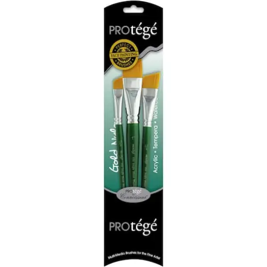 Prot&eacute;g&eacute; Gold Nylon Short Handle 3 Piece Brush Set {1}