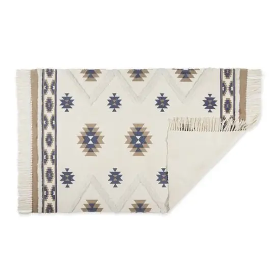 DII&reg; Southwestern Textured Hand-Loomed Shag Rug Stone/Blue {6}