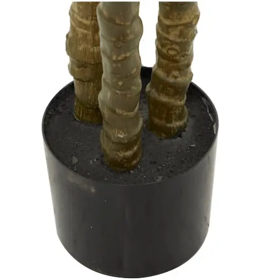 58" Green Faux Foliage Sisal Artificial Tree With Black Plastic Pot {4}