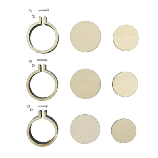 1.5" Mini Wood Embroidery Hoops, 3ct. by Loops & Threads&reg; {3}