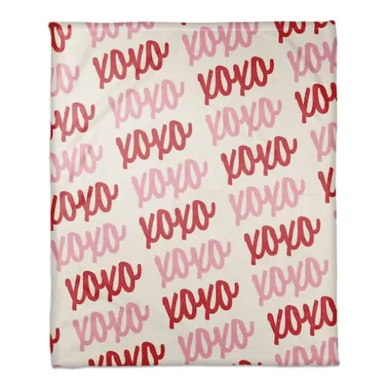 XOXO Pattern Coral Fleece Blanket {1}