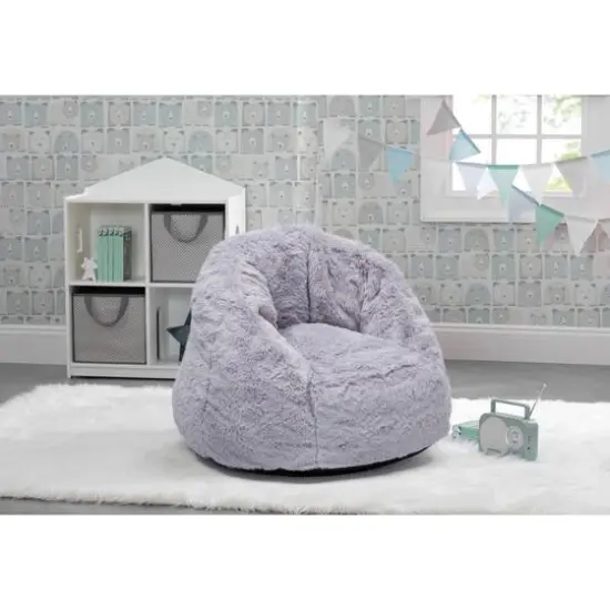 Delta Children 21" Cozee Fluffy Chair Gray {6}