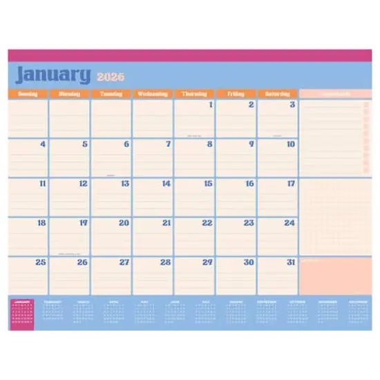 2026 Sherbet Medium Desk Pad Monthly Blotter Calendar {1}