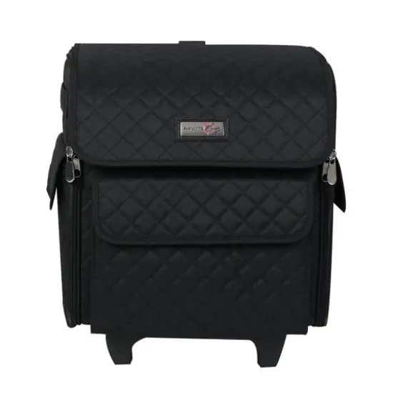 Everything Mary Black Quilted Serger Machine Rolling Storage Case {7}