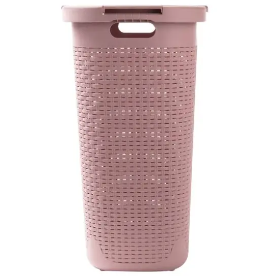 Mind Reader 60L Hamper Laundry Basket with Cutout Handles Pink {8}