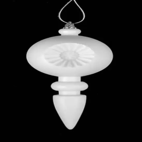 4ct. 7.5" Matte White Retro Reflector Shatterproof Christmas Finial Ornaments {3}