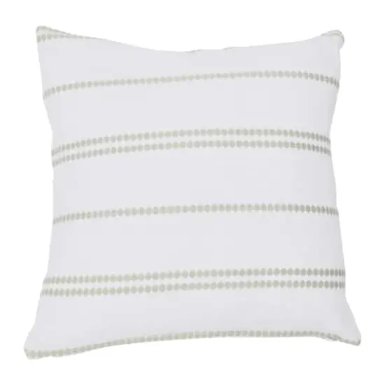 Hello Honey&reg; White Square Embroidered Multistripe Cotton Pillow Cover {1}