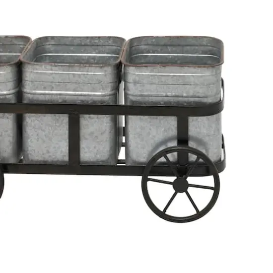 Silver Metal Farmhouse Wagon Planter {5}