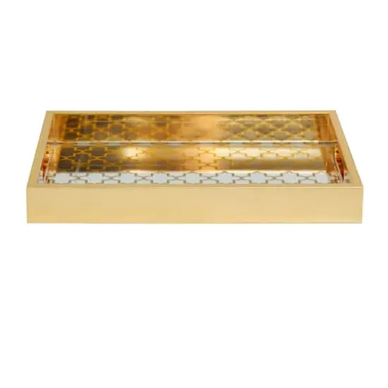 Gold Honeycomb Plastic Glam Tray Set {5}