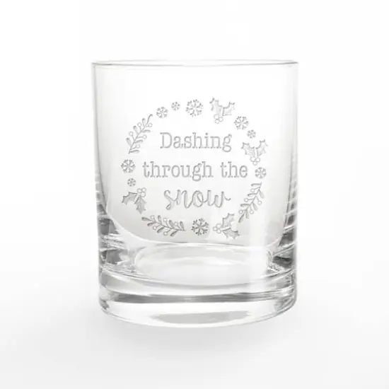 Dashing Through the Snow 11oz. Whiskey Glass {1}