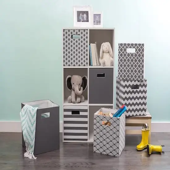 DII&reg; 11" Polyester Honeycomb Storage Cube Gray {5}