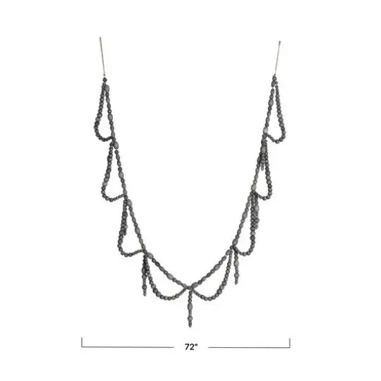 Hello Honey® 6ft. Stained Paulownia Wood Bead Swag Garland {4}