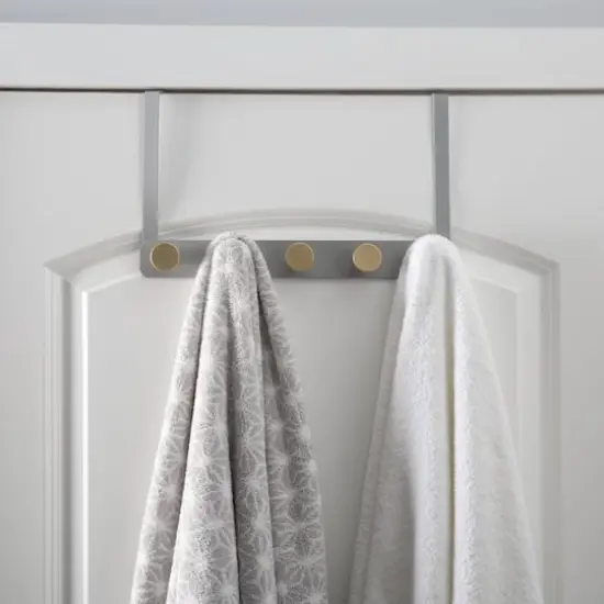 Elle D&eacute;cor Gray 5 Hook Over the Door Hook {4}