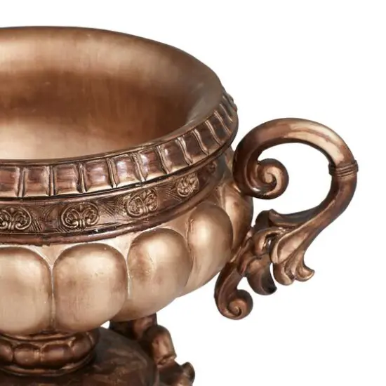 Bronze Polystone Traditional Decorative Bowl, 11" x 17" x 11" {4}