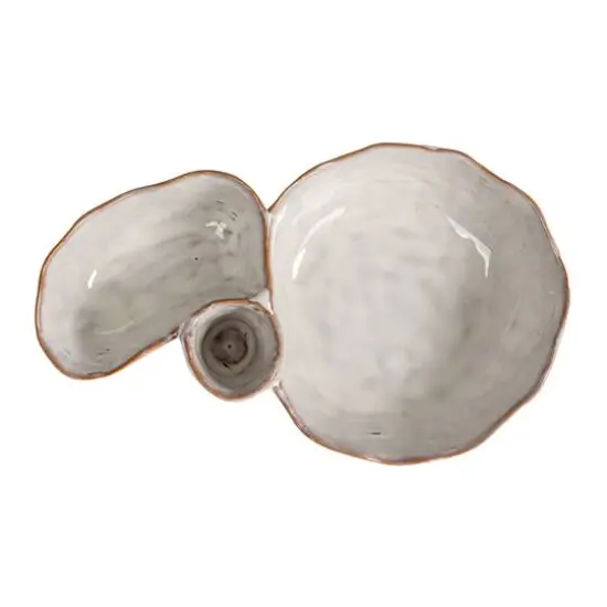 Hello Honey&reg; 8" White Tri-Section Stoneware Dish {11}