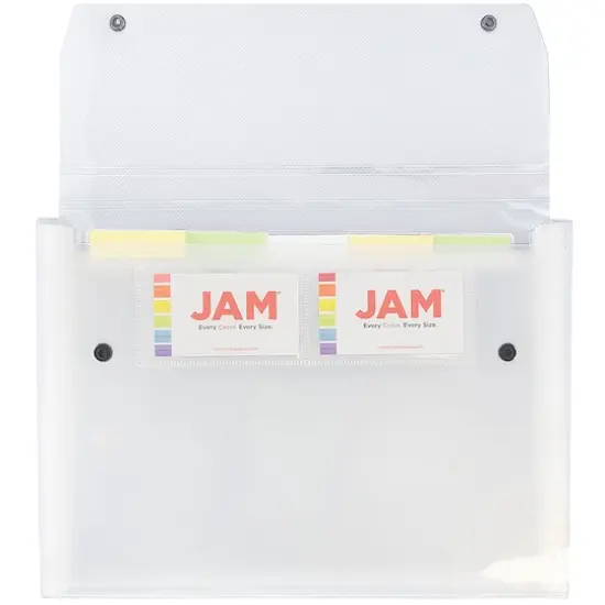 JAM Paper 9" x 13" Clear Plastic Accordion Folder {5}