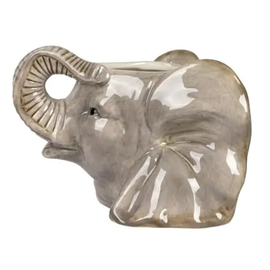 Hello Honey&reg; 6.75" Round Ceramic Elephant Head Planter {8}