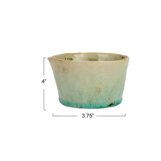 Hello Honey&reg; Green Stoneware Measuring Cups with Reactive Crackle Glaze, 4ct. {4}