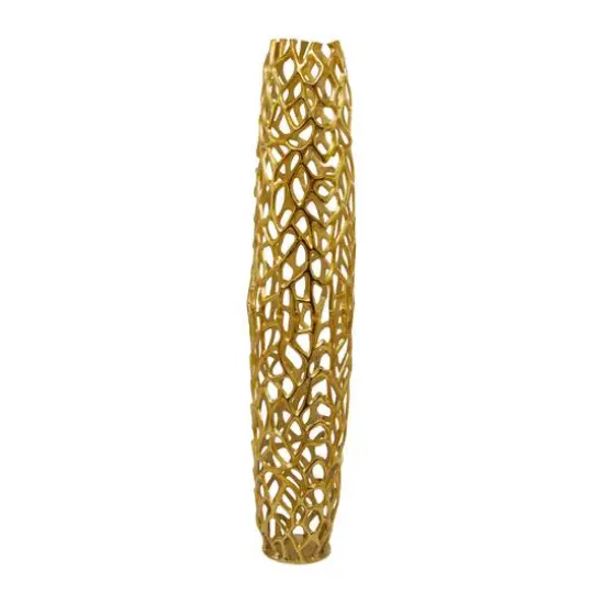 Aluminum Coral Contemporary Vase Gold {4}