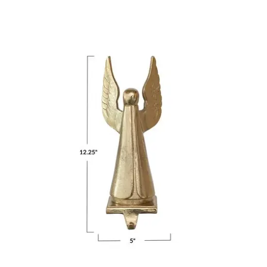 Hello Honey&reg; 12" Gold Cast Aluminum Angel Stocking Holder {5}