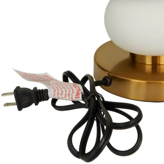 CosmoLiving by Cosmopolitan 28" Metal Orbs Style Base with Drum Shade Table Lamp White {6}