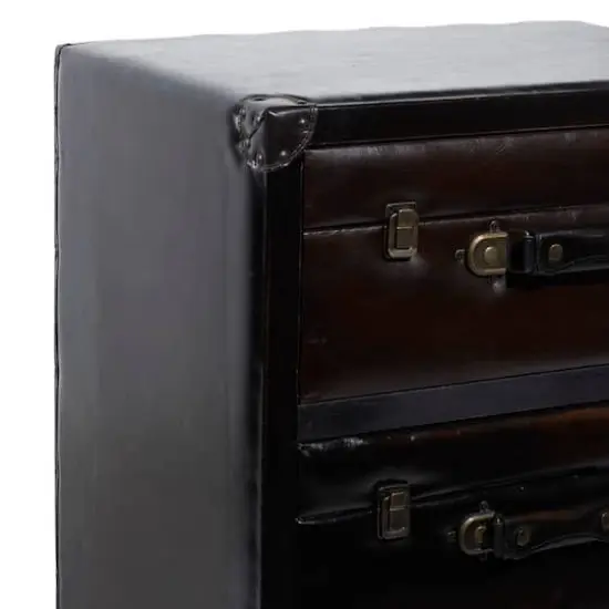 Dark Brown Wood 3-Drawer Traditional Cabinet {7}