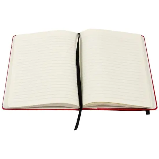 JAM Paper Medium Hardcover Notebook with Elastic Band Red {6}