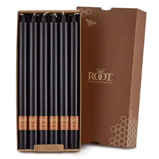 Root Candles Arista™ 12" Smooth Taper Candles, 12ct. Black {1}