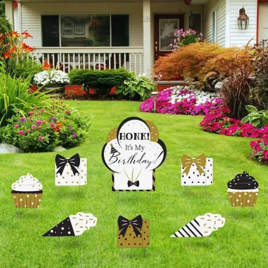 Kate Aspen&reg; Black & Gold Birthday Yard Sign Set {3}