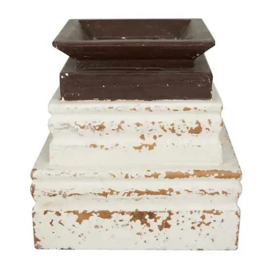 White Wood Vintage Candleholder Set {4}