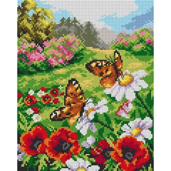 Orchidea Gobelin Canvas For Halfstitch Without Yarn Butterflies In The Meadow {1}
