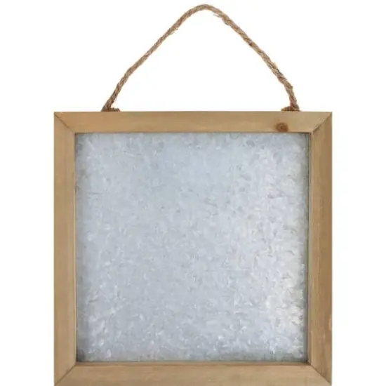 Hampton Art&trade; Rustic 10" x 10" Framed Galvanized Sign {3}