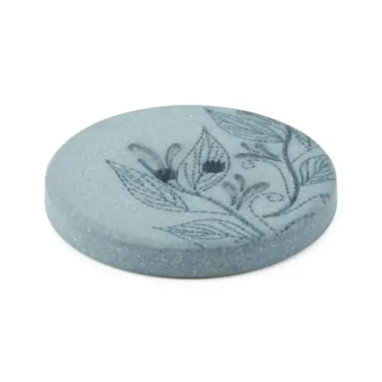 Dritz&reg; 28mm Dark Turquoise Recycled Hemp Round Floral Button, 3ct. {3}